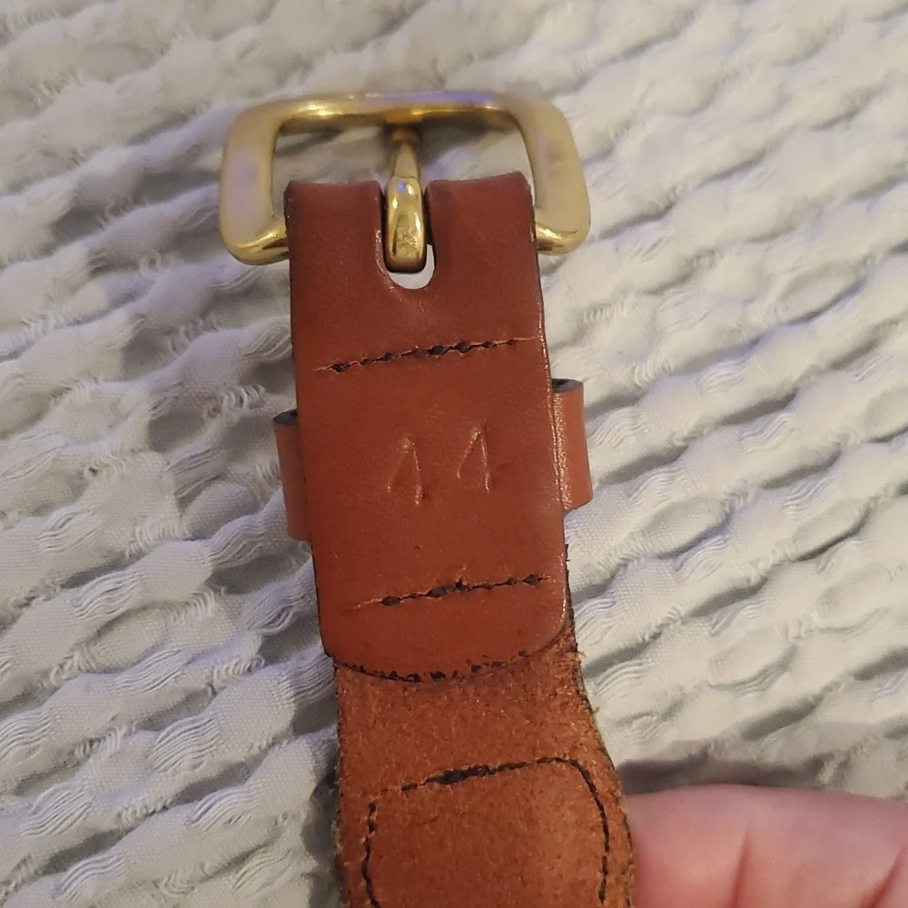 Vintage Leather Man Ltd Essex CT Nautical Flags Belt Men's Size 44